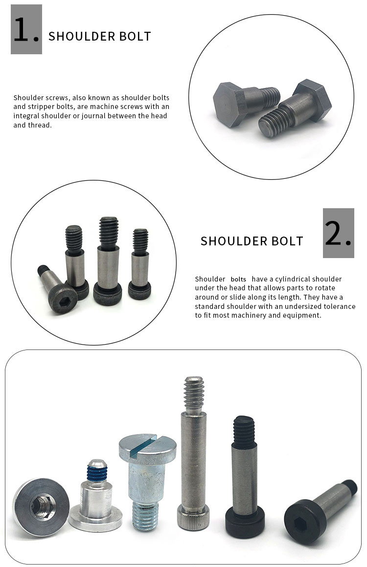 Chuanghe - Custom long button head stainless steel shoulder bolts 15mm 20mm button head step screw m6 hex socket head shoulder bolts shoulder bolt 8