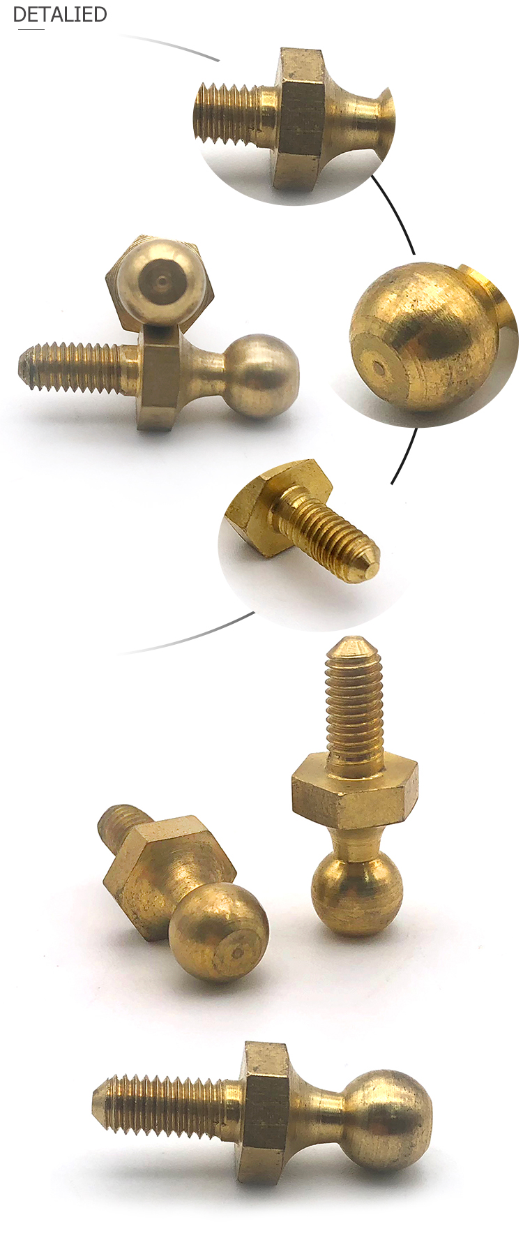 Chuanghe - Factory high precision cnc turning machining steel Ball Round Head Screws stud stainless steel brass round ball head screw ball head screw 8