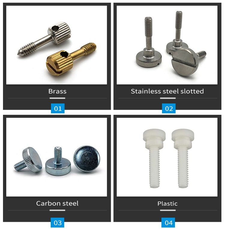 Chuanghe - Customized 1/4 thumb screw stainless steel brass knurled screw CNC Machining Precision Aluminum M6 M8 M10 Thumb screws Thumb screw 10