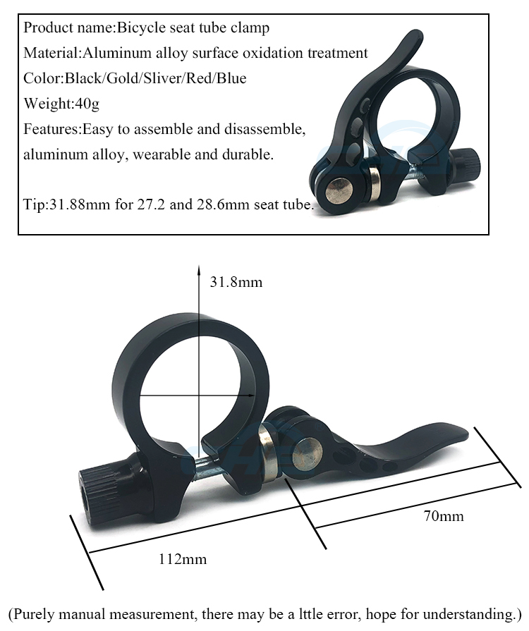 China wholesale Road Mountain titanium bicycle clamp 34.9mm 36mm 28.6 seat clamp Cycling Tube Clip quick release seatpost clamp