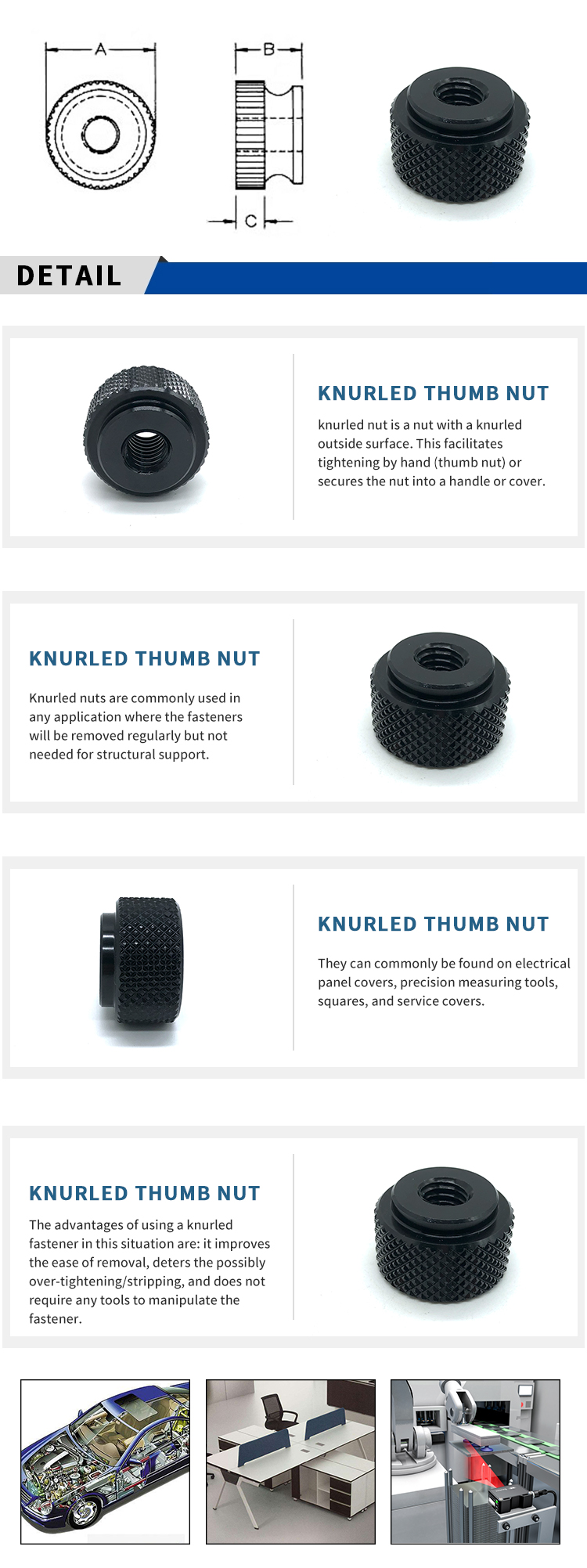 Chuanghe - Manufacture wholesale special fastener steel round knurling nut thumb nut 8