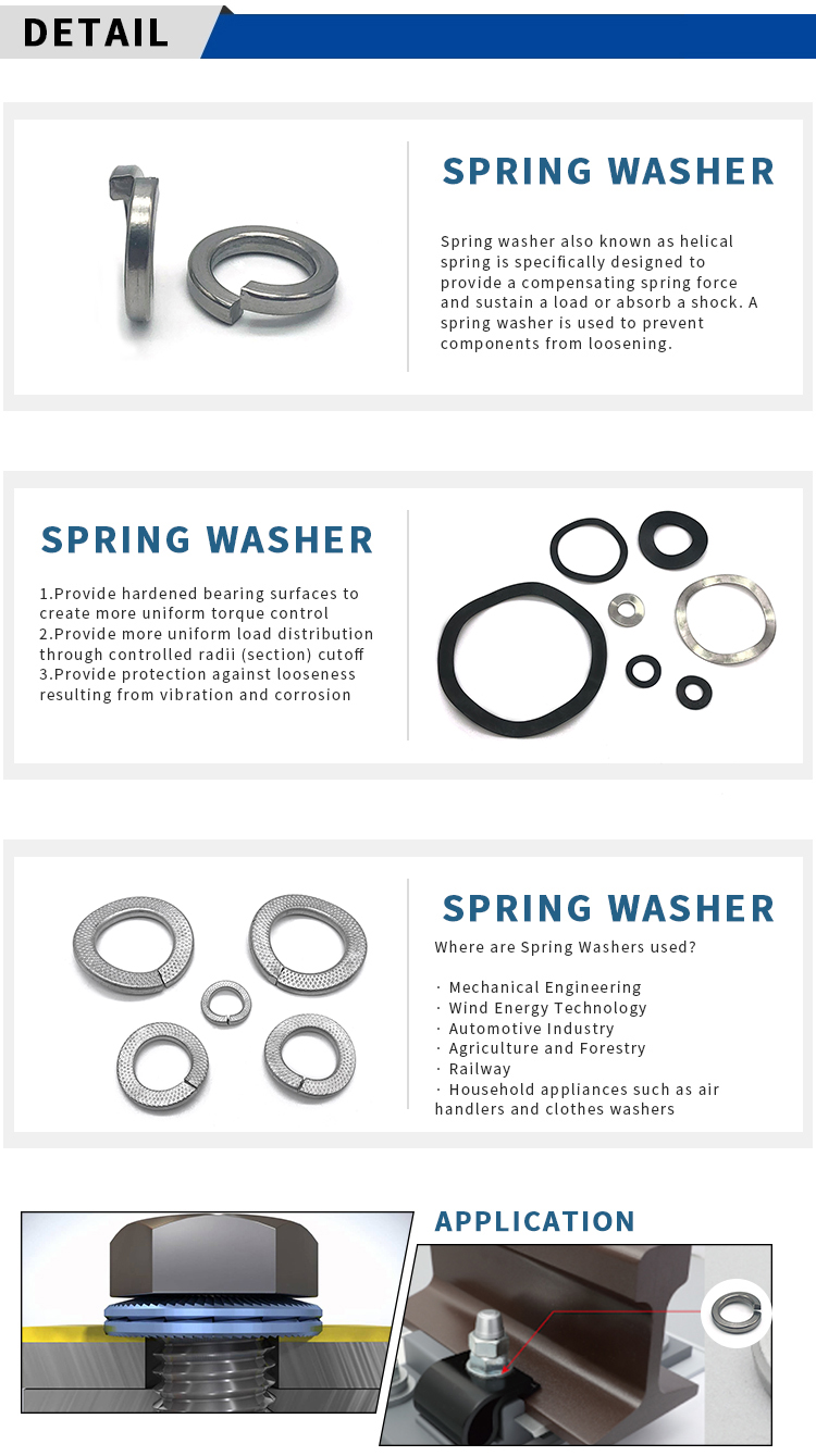 Chuanghe - Manufacturer Stainless Steel 304 316 M4-M20 Spring Washer factory price DIN127 Cup Spring Washer spring washer 9