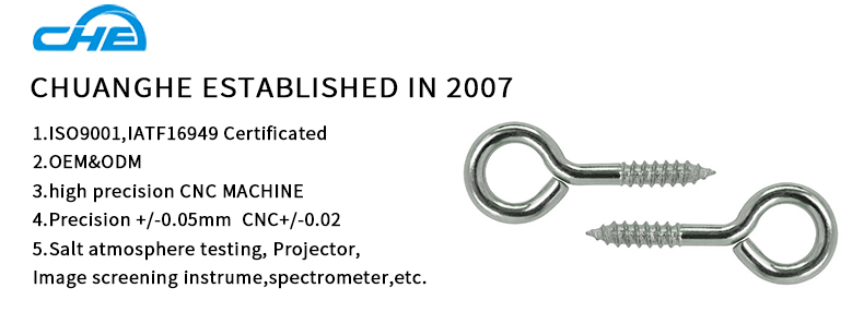 Chuanghe - China wholesale Carbon Steel Stainless Steel 316 Wood Thread closed bolt Lag zinc plated m6 Self Tapping Closing Hook Eye Screw Eye screw 8