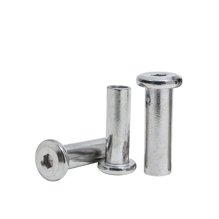 Chuanghe - Wholesale Flat Head Hex Socket Sleeve Barrel Nut Furniture Connector binding post nuts 1/4-20 M6 M10 stainless steel Sleeve Nut Sleeve nut 3