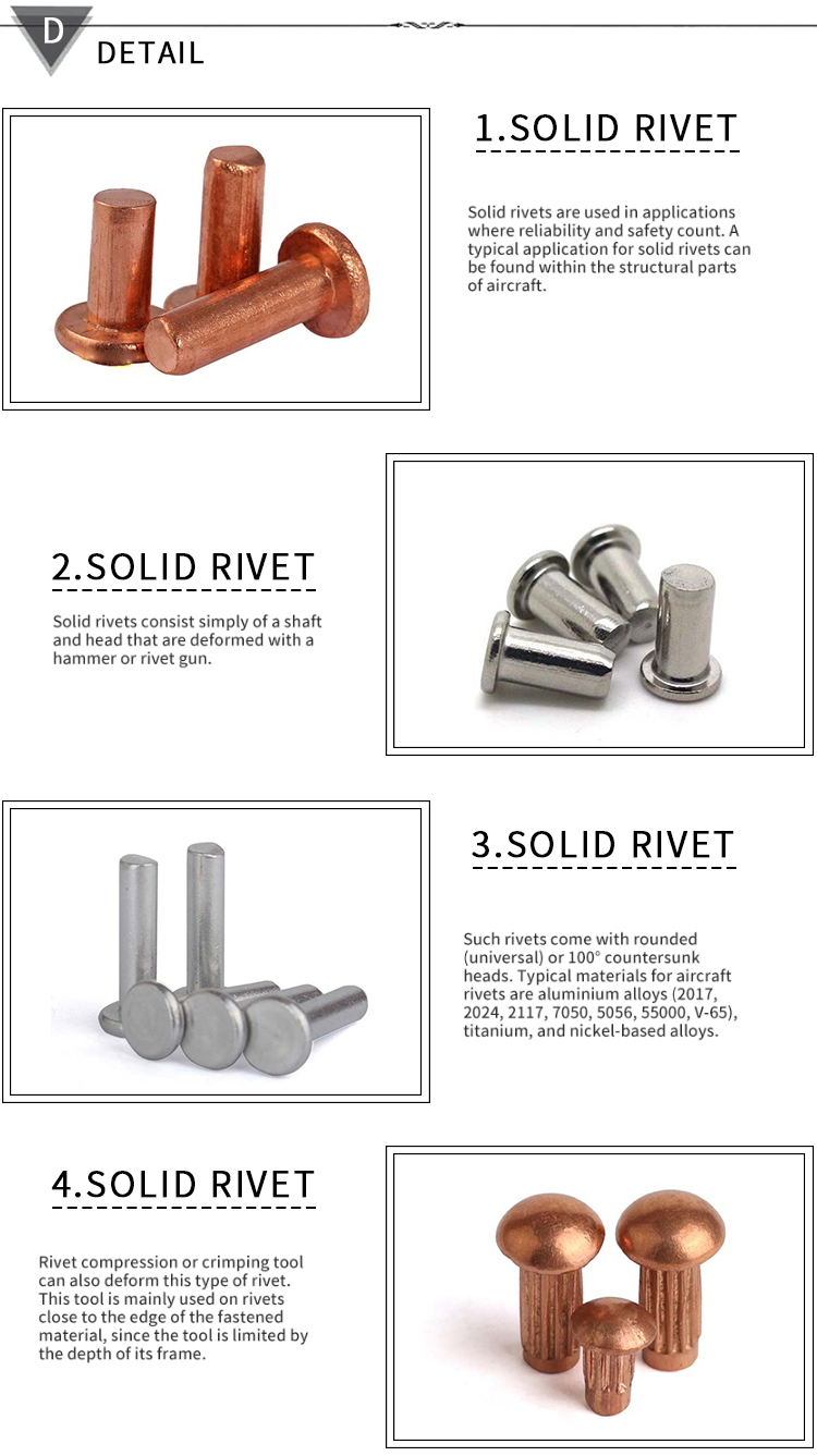 Chuanghe - wholesale Aluminum Rivets round head turss head solid rivet solid rivet 9