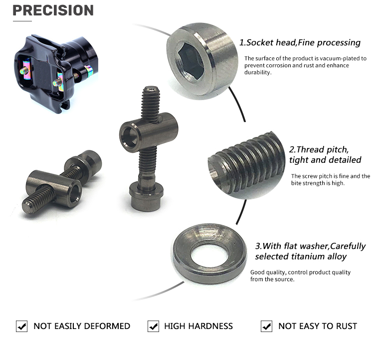 Chuanghe - China Factory M5 Titanium Alloy Bicycle seat Post Washer nut bolt Set bicycle screw 9