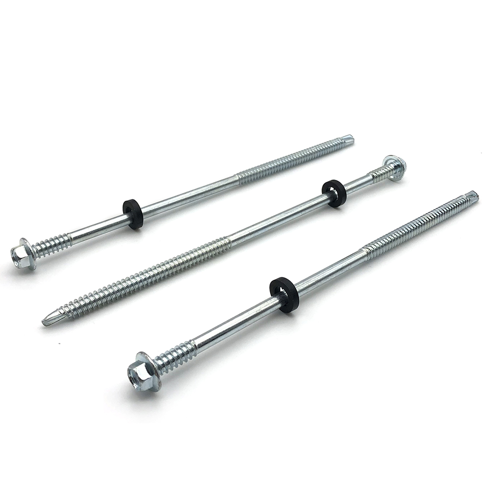 Chuanghe - Hex Head Stainless Steel 410 black Rubber Washer Self Drilling Screws for Metal Sheet #10 Fastener Self drilling screw 1