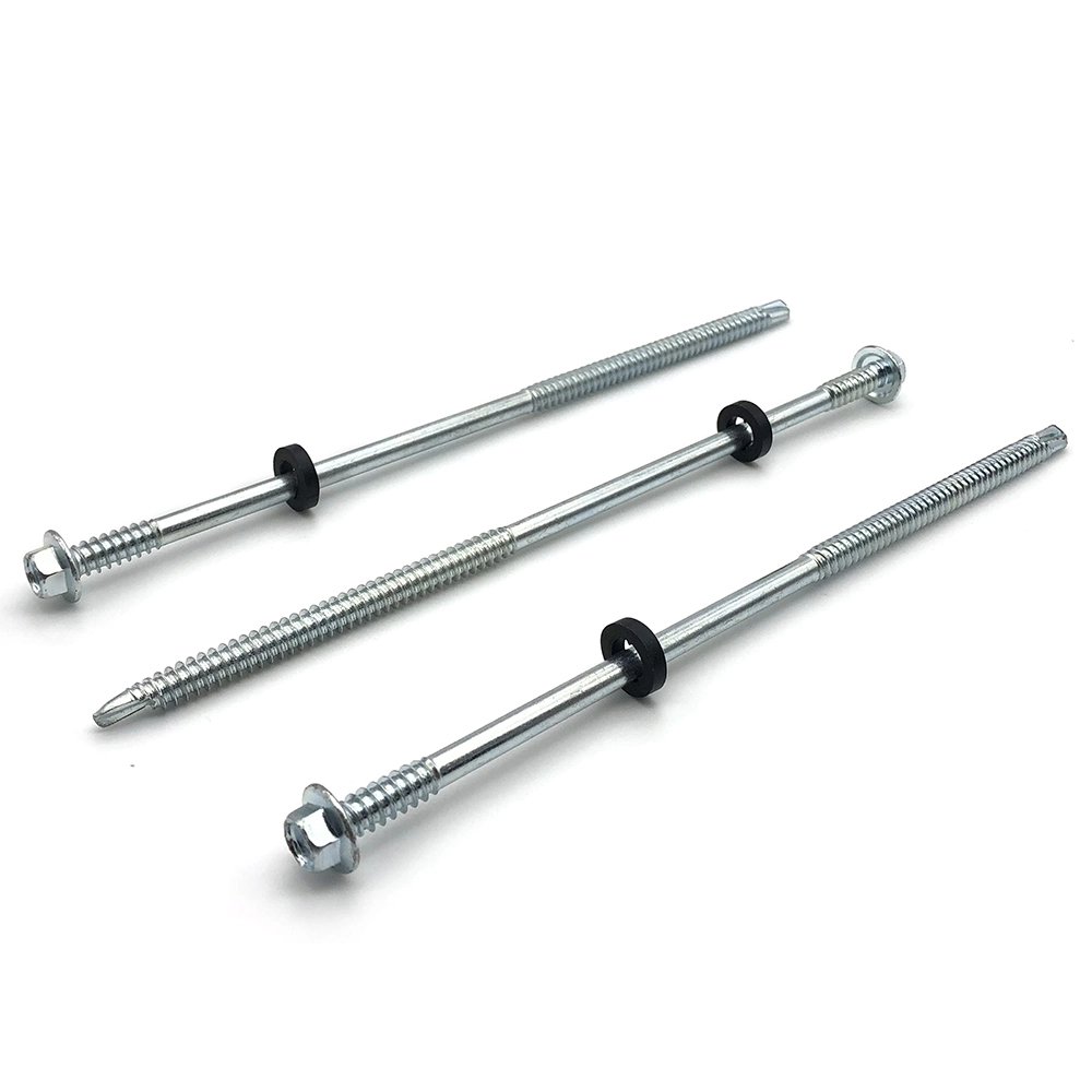 Chuanghe - Hex Head Stainless Steel 410 black Rubber Washer Self Drilling Screws for Metal Sheet #10 Fastener Self drilling screw 1