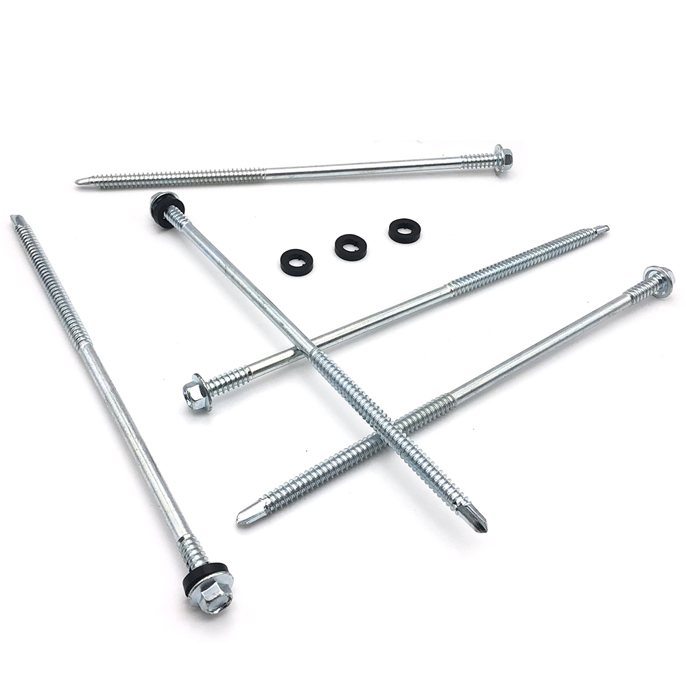 Chuanghe - Hex Head Stainless Steel 410 black Rubber Washer Self Drilling Screws for Metal Sheet #10 Fastener Self drilling screw 6