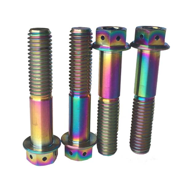 Chuanghe - Factory price M5 M6 M8 M10 Gr5 Motorcycle DIN6921 Titanium Hex Flange Bolts with hole flange bolts 1