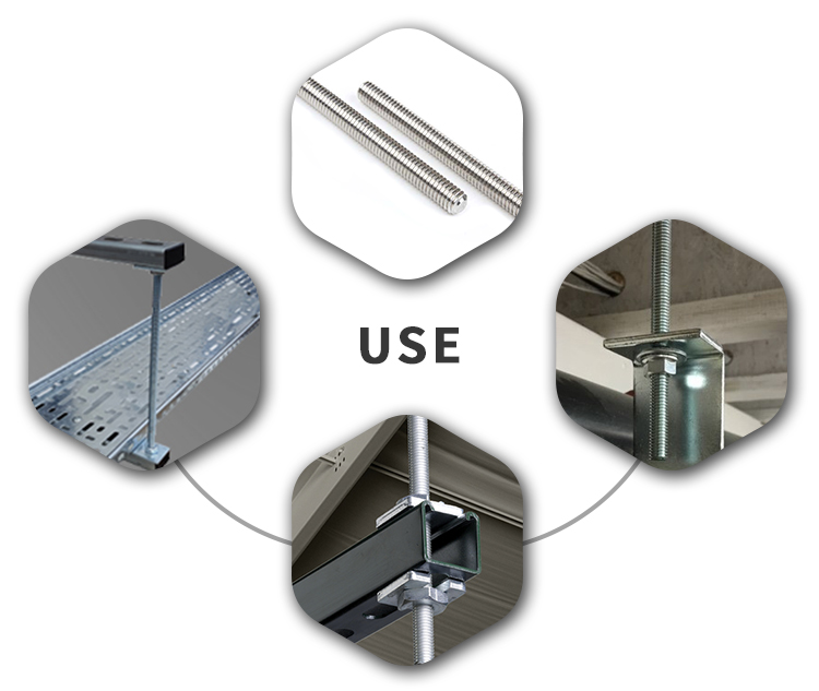 Chuanghe - acme threaded rod din 975 galvanized hollow threaded rod cnc double bolt m10 12mm 8mm unc A2 stainless steel threaded rod threaded rod 15