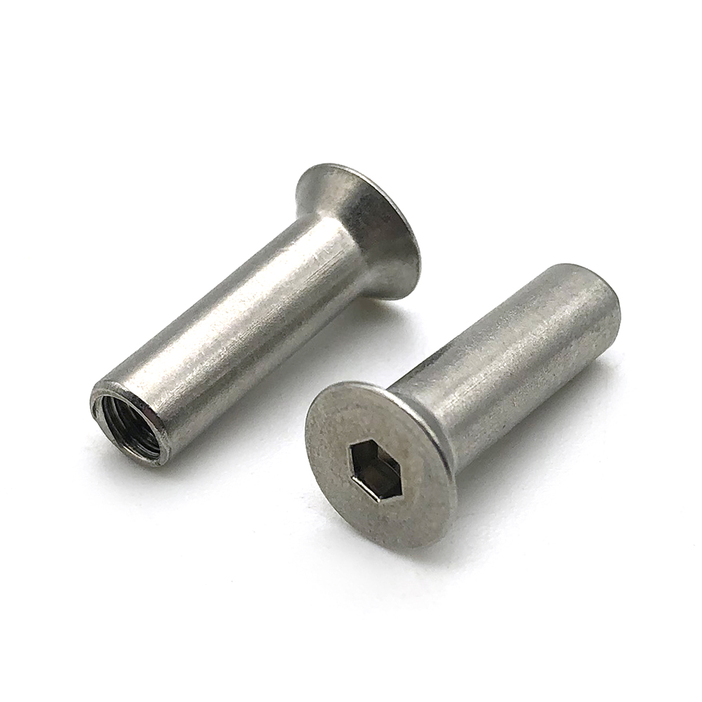 Chuanghe - China wholesale M6 Black Silver Nickel Hex Socket Allen Hex Socket Flat Head Sleeve Barrel Nut Sleeve nut 3