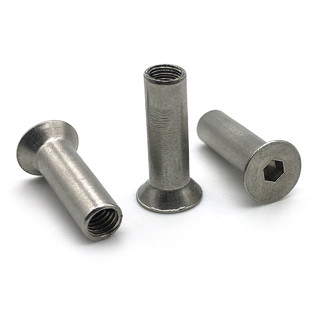 Chuanghe - China wholesale M6 Black Silver Nickel Hex Socket Allen Hex Socket Flat Head Sleeve Barrel Nut Sleeve nut 8