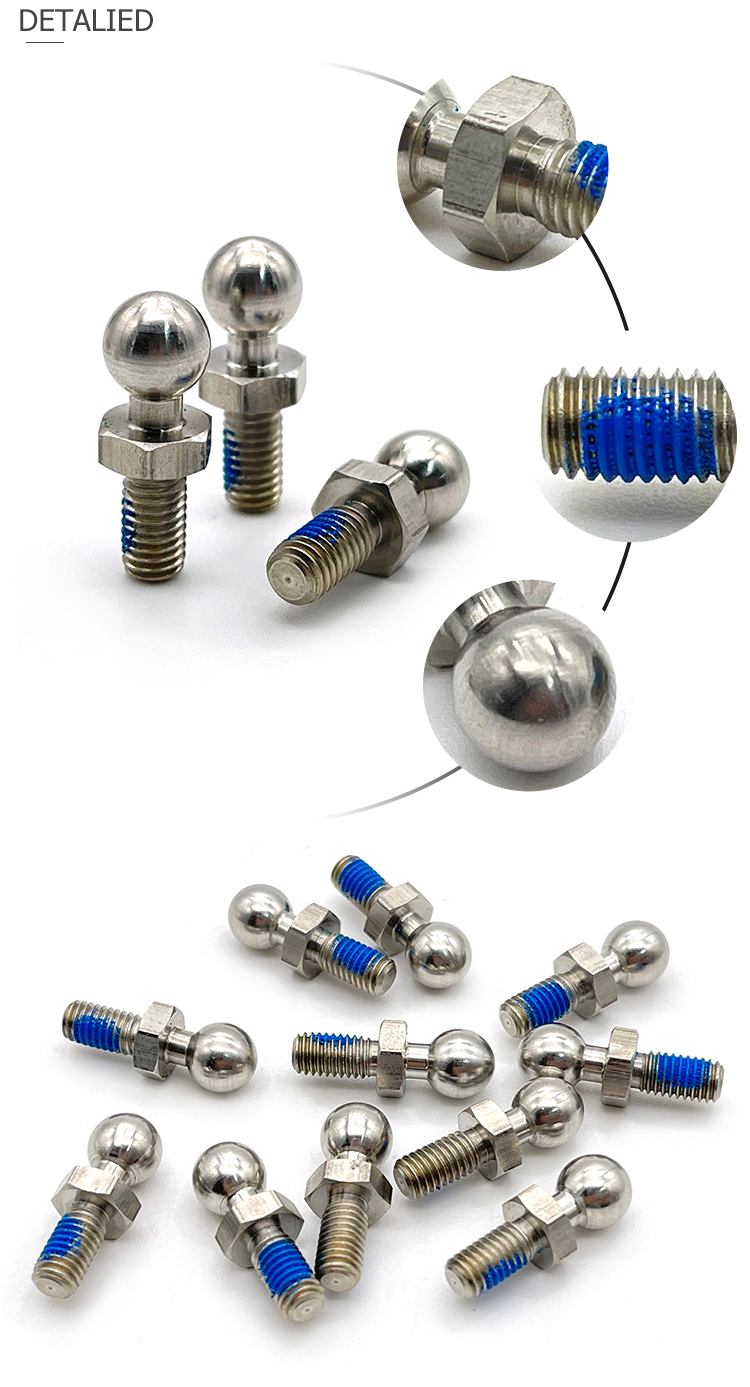 Chuanghe - Factory custom steel ball head stud screw threaded studs 1/4 inch m3 m6 M4 security ball head screw ball head screw 8