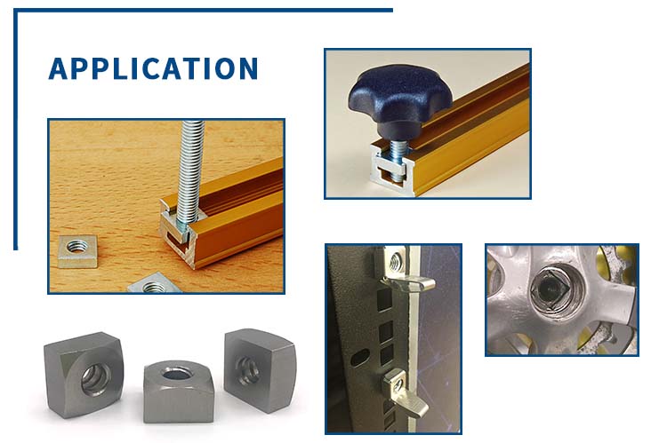 Chuanghe - Custom M4 M5 M6 M8 M10 Zinc Plated Carbon Steel Square Shrapnel T Slot Nut with Spring Leaf square nut 9