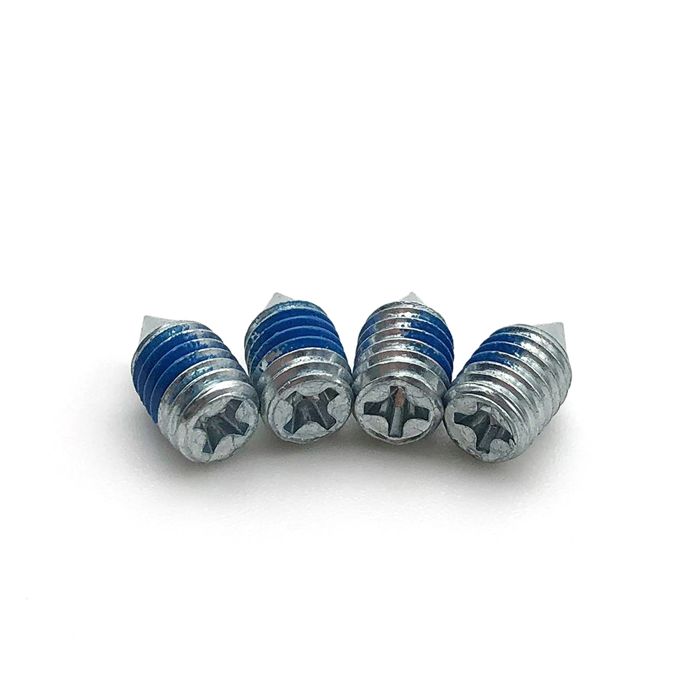 Chuanghe - carbon steel Small M1.6 M2 M2.5 Cone Point Taper Slotted DIN553 Grub Screws Set Screws with nylon patch Set screw 1
