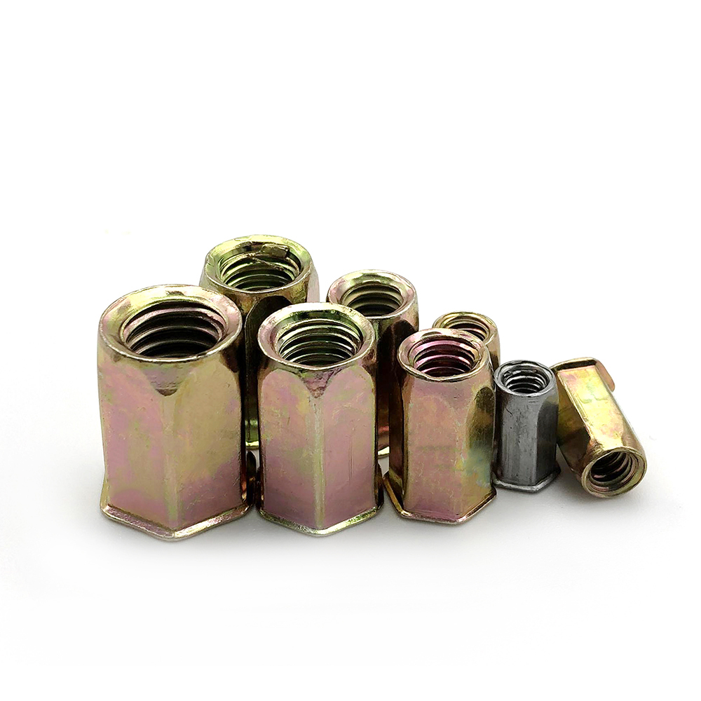 Chuanghe - yellow zinc plated Carbon Steel Furniture Insert Nuts M3 M4 M5 M6 M8 M10 M12 Flat Head hex Rivet Nuts rivet nut 5