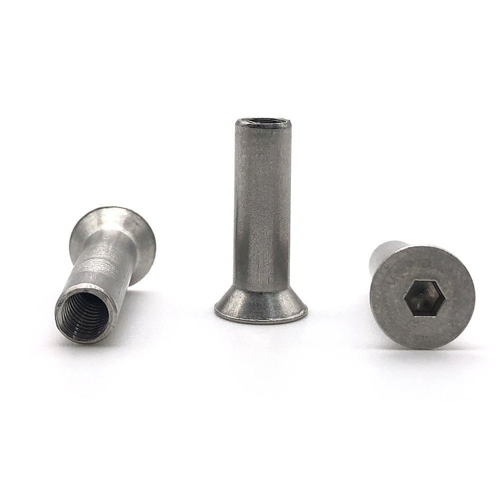 Chuanghe - Factory direct M6 M8 M10 1/4-20 Nickel plated Flat Head Hex Socket Sleeve Nut Sleeve nut 1