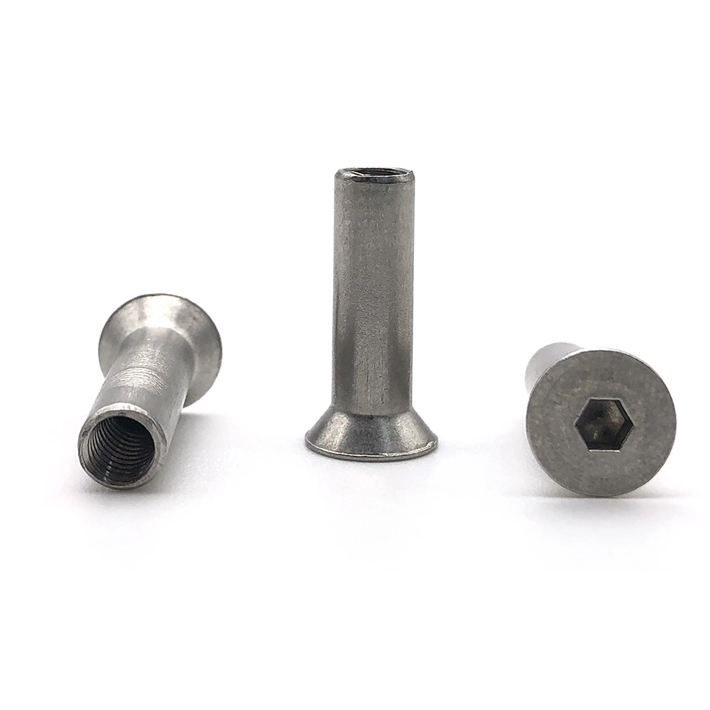 Chuanghe - Factory direct M6 M8 M10 1/4-20 Nickel plated Flat Head Hex Socket Sleeve Nut Sleeve nut 1