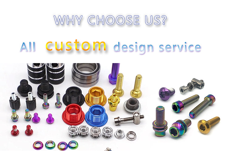 Chuanghe - China supplier m6 m8 Ti Bolt bicycle hex socket tapered head cap Gr5 titanium bolt screw Titanium screw 5