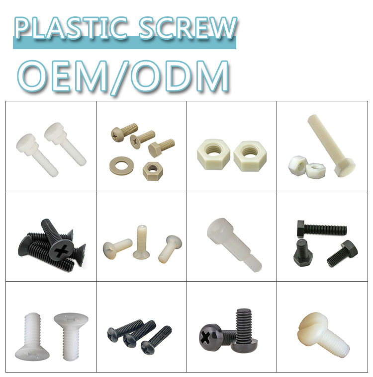 China high quality plastic flat screw hollow m2 m10 plastic screw
