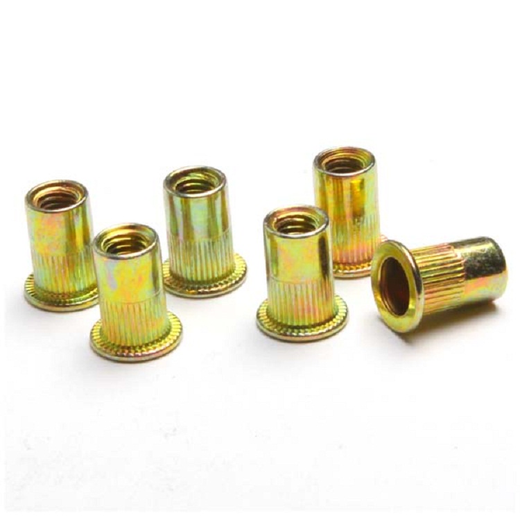 Chuanghe - carbon steel flat head rivet nut with yellow zinc plated rivet nut 1