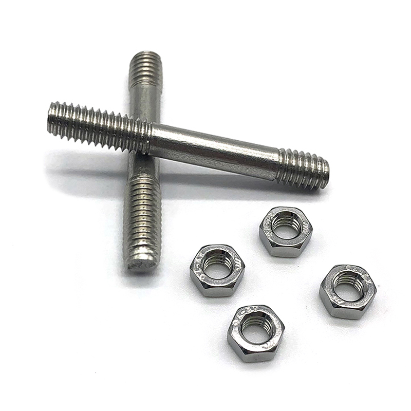 Chuanghe - China stud bolt m8 m10 m12 m14 m16 m18 m25 with two nuts double end bolts stud bolts 1