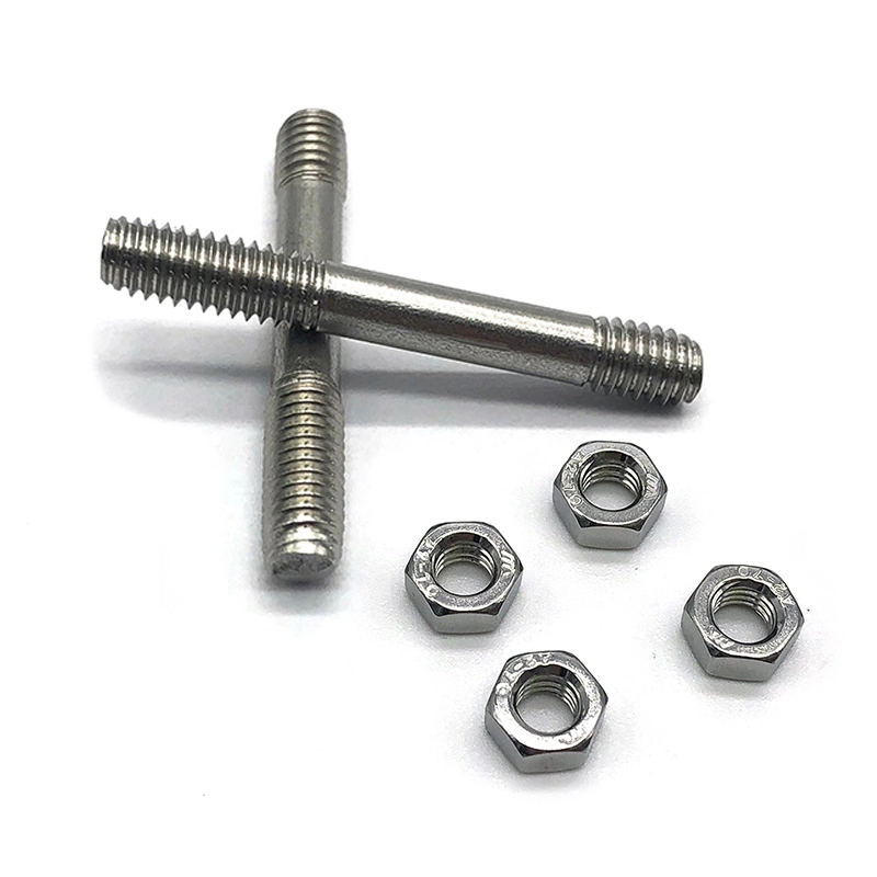 Chuanghe - China stud bolt m8 m10 m12 m14 m16 m18 m25 with two nuts double end bolts stud bolts 1