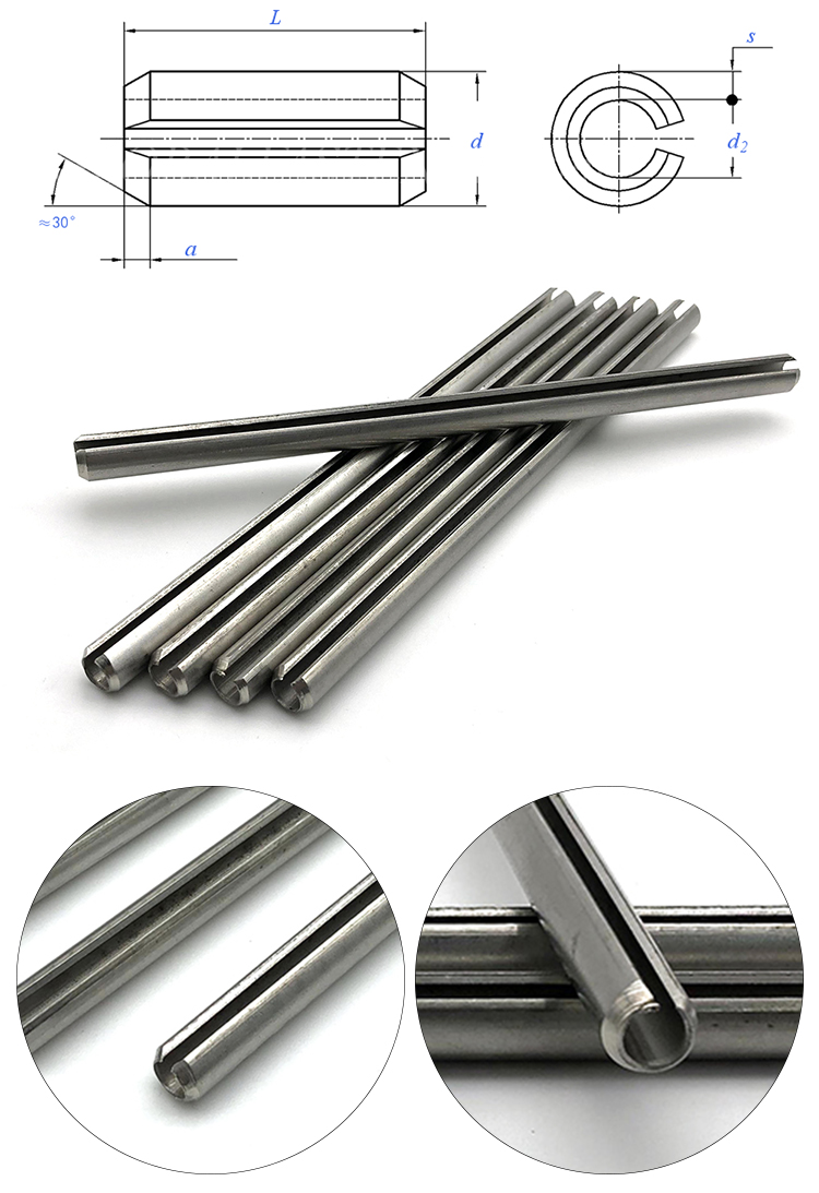 Chuanghe - Stainless Steel 304 316 GB879 DIN7346 M6 M8 M10 M12 M16 Spring Slotted Pin spring pin 8