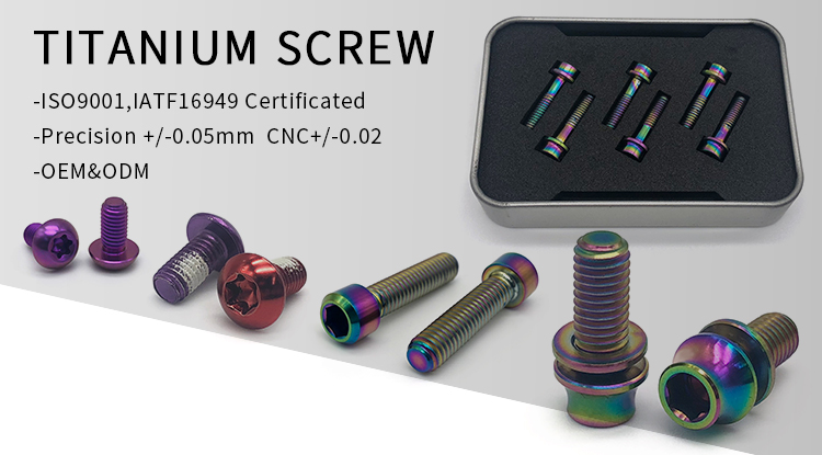 Chuanghe - Wholesale customized gr2 M8x20 25mm cycle security Titanium Allen Head bolt for BMX Stem Bike Screws Bicycle Stem Bolts Titanium screw 8