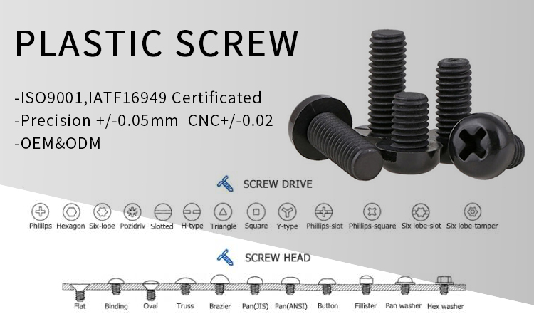 Chuanghe - Plastic nylon PC M3 M4 M5 M6 M8 cross countersunk flat head cap plastic Peek screw Plastic screw 8