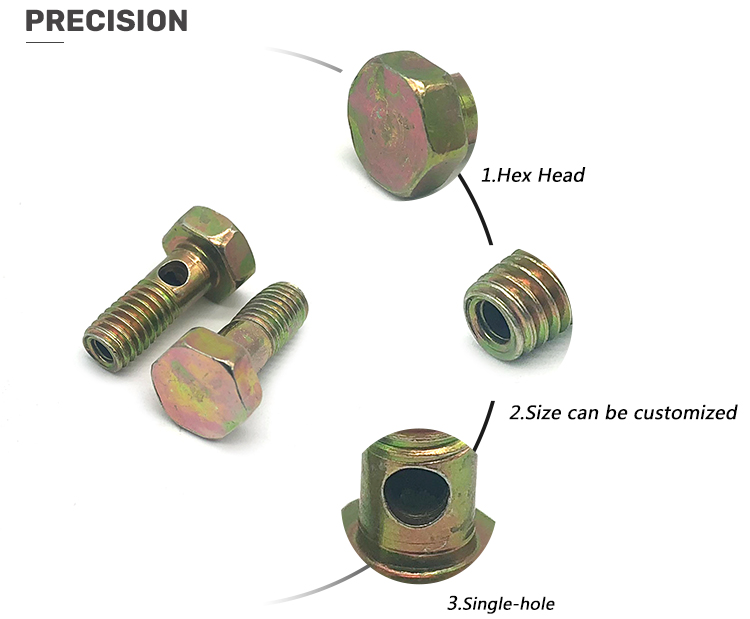 Made in china Banjo Fittings Steel Metric Banjo Bolt threaded hollow bolt