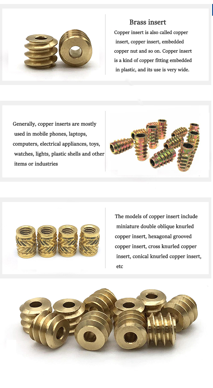 Non-standard customized external thread brass plug-in nut high-quality insert nut 5