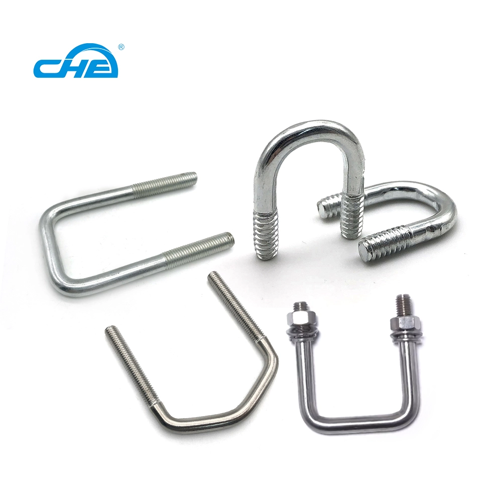 Chuanghe - carbon steel double u bolts and nuts DIN 3570 Stainless Steel 304 316 Square U Bolt Flat U bolts for Construction u bolts 1