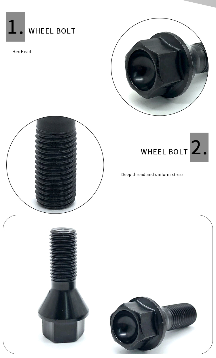 Chuanghe - Wholesale customized car CNC machining anodizing color M12 M14 Titanium Alloy nut Conical seat lug bolts anodized wheel bolts Atuo screw 9