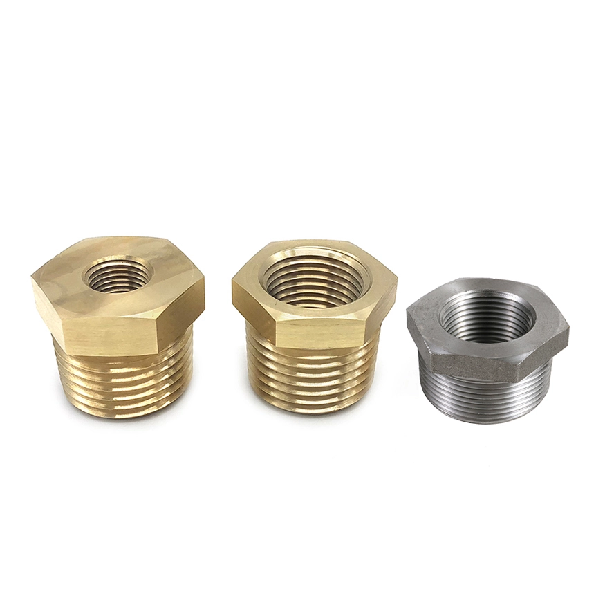 Chuanghe - China wholesale flanged sleeve Stainless Steel brass Male Female 1/4 Pipe Fitting Hex flat head threaded Metric Reducing Bushing Pipe fittings 1