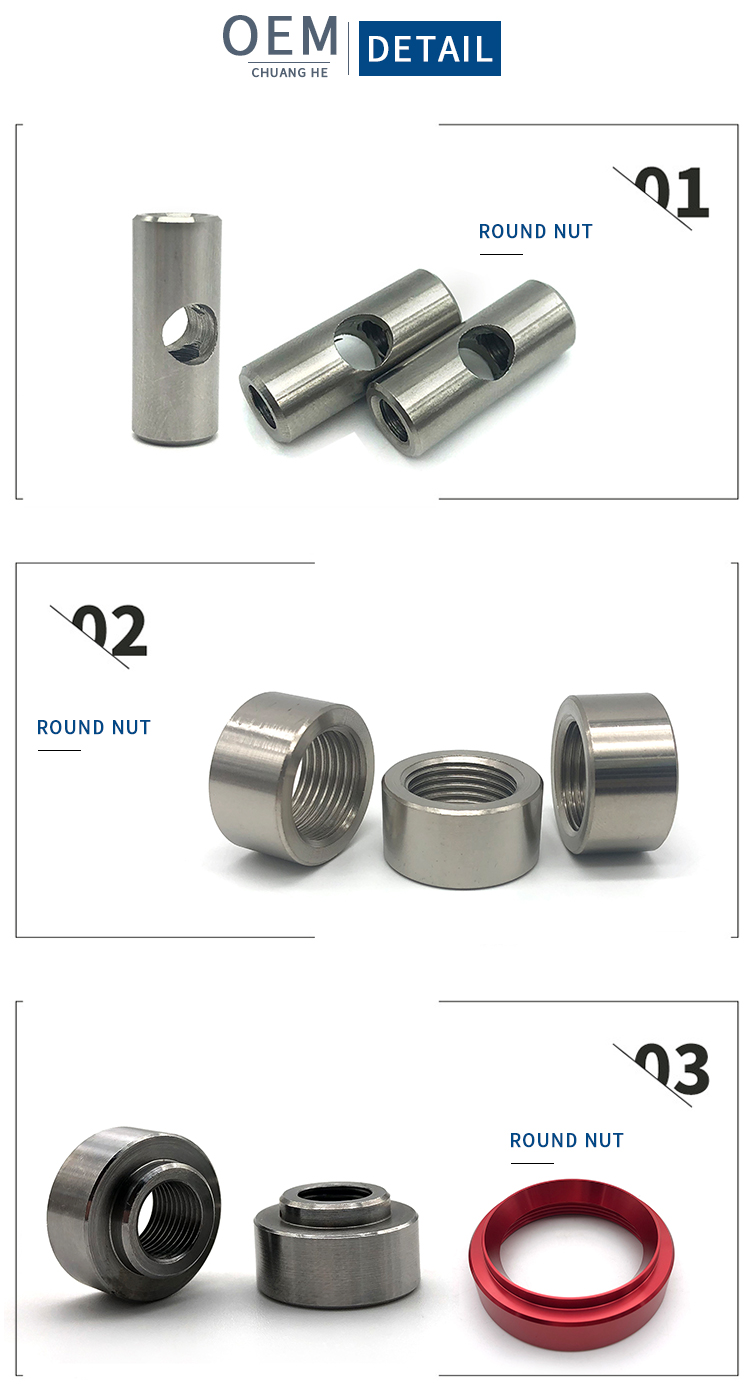 Chuanghe - High Quality China Manufacturer customized round nut aluminum Knurled m3 m6 Round Nut round nuts 8