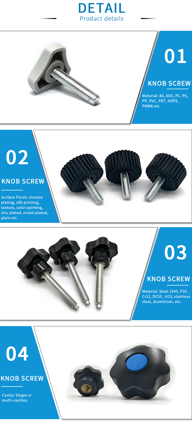 Chuanghe - China Manufacturer Plastic Head handle thread star m6 M5 Knob Thumb Screw Adjustable Feet Furniture Screw Handle 9