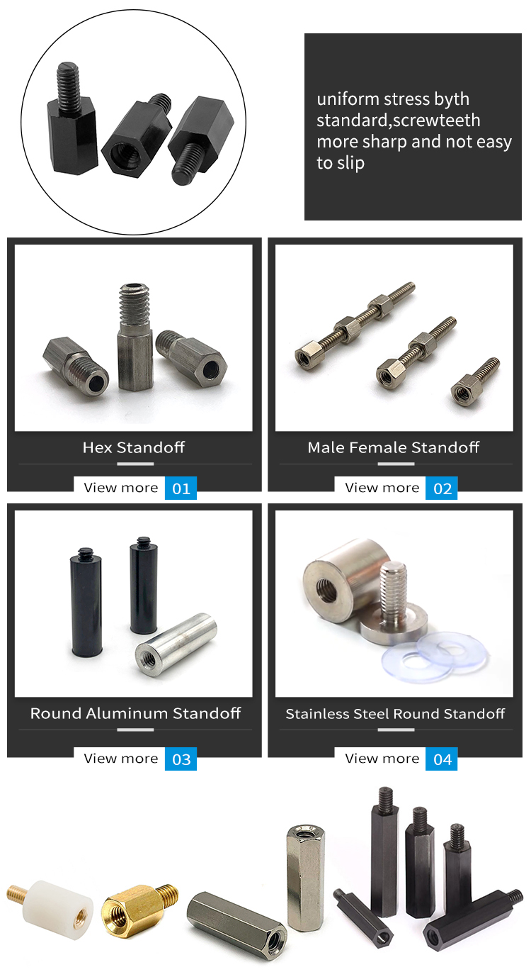 Chuanghe - Custom metal round aluminum brass standoff spacer,threaded standoff male female screw Stainless Steel 304 M3 M4 Standoff Screws standoff screw 10