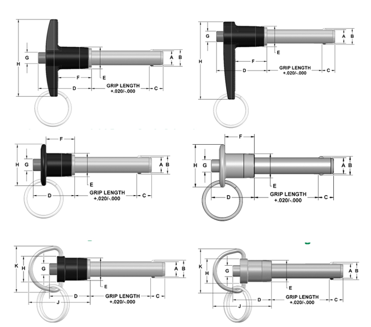 Chuanghe - Custom Stainless Steel Drop Lock Pin Spring Plunger Pin Kinds of Indexing Pluner lock pin 9
