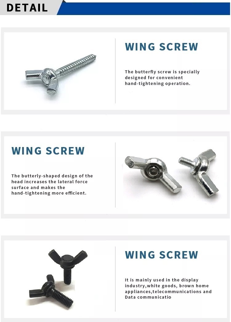 Chuanghe - Wholesale stainless steel M5 M8 butterfly wing screw Wing screw 10