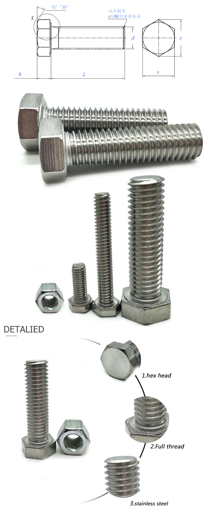 Chuanghe - China wholesale manufacturers price motorcycle grade 8.8 galvanize din933 stainless steel m6 m16 m20 hex washers bolts and nuts bolt and nut 9