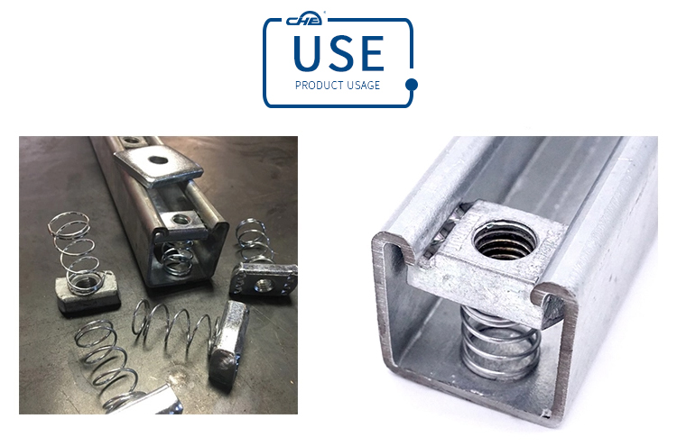 Chuanghe - Factory Non Standard stainless steel Long 6mm 8mm m5 10/24 1/4-20 t Spring Slot lock nut for Tube Fixing spring nut 10