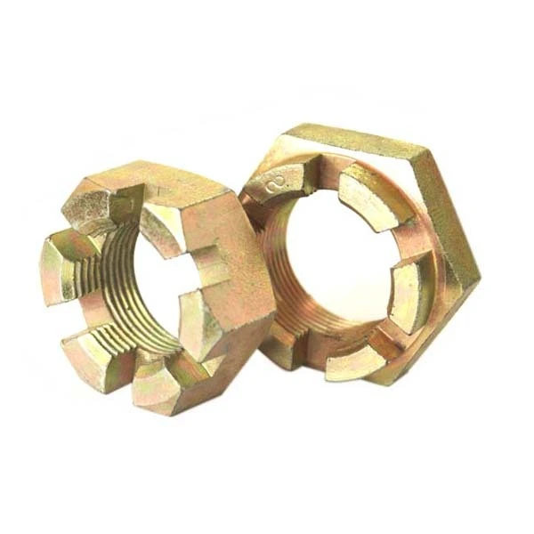 Chuanghe - Yellow zinc plated nuts metric measurement hex slotted nuts Slotted Nut 1