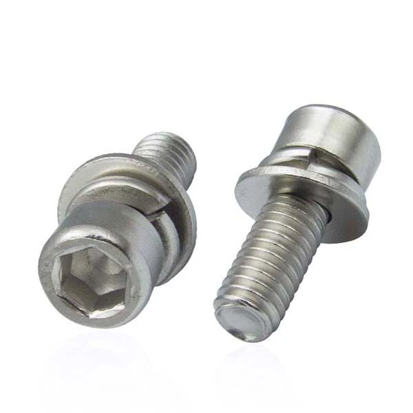 Chuanghe - Hex Socket Head Cap SEMS Screws Stainless Steel Combination screw Fastener M8 Assembled Flat Washer & Spring Washer Combination screw 1