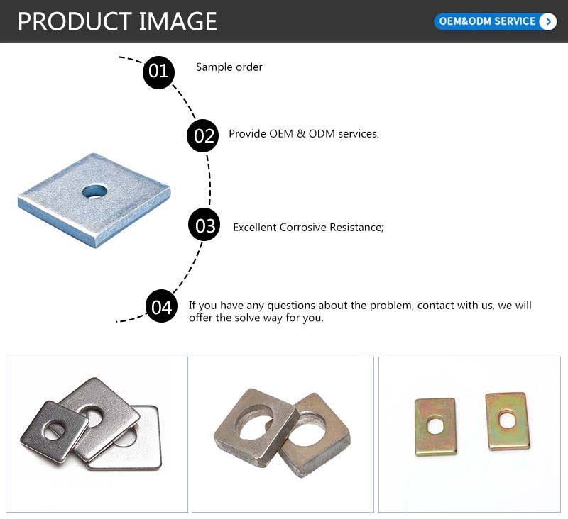 Chuanghe - China supplier Zinc Plated Steel Round Washer With Square Hole square washer 9