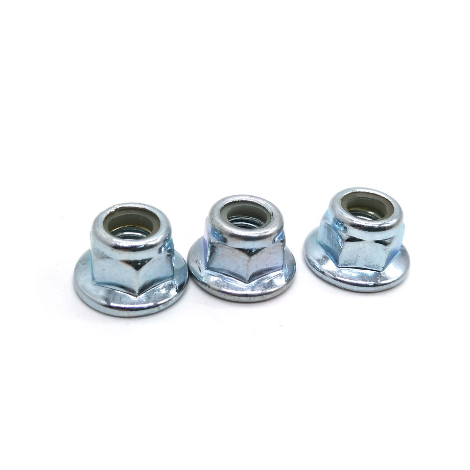 Chuanghe - Carbon steel blue zinc plated hex flange nut nylon insert m7 flanged lock nut flange nut 5