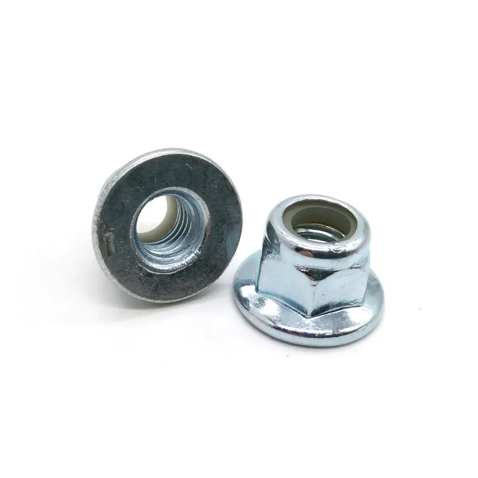 Chuanghe - Carbon steel blue zinc plated hex flange nut nylon insert m7 flanged lock nut flange nut 1