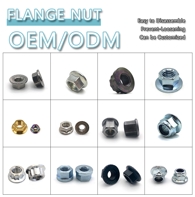 Chuanghe - Carbon steel blue zinc plated hex flange nut nylon insert m7 flanged lock nut flange nut 7
