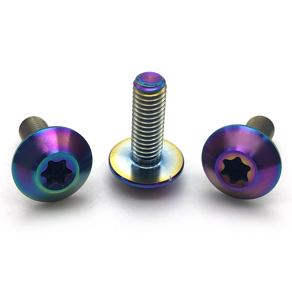 Wholesale CNC Anodized bicycle bolt Screw Colorful Button Head GR2 GR5 Torx Titanium Screws 1